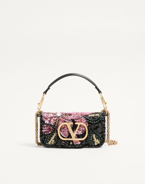 Valentino Garavani - Valentino Garavani Locò Small Embroidered Shoulder Bag - Multicolour - Woman - Shoulder Bags